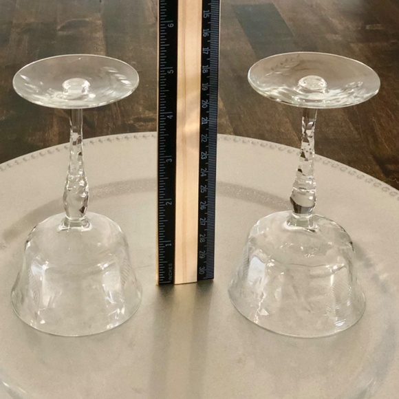 VINTAGE Etched Crystal Sherbert/Champagne (2) Glasses Rock Sharpe Floral - Picture 7 of 9